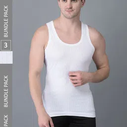 Dollar Bigboss Men Solid Pack of 3 Cotton Vest-image-41