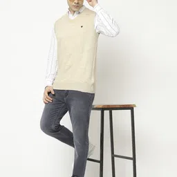 Crimsoune Club Men Acrylic Beige Sweater Vest-image-19