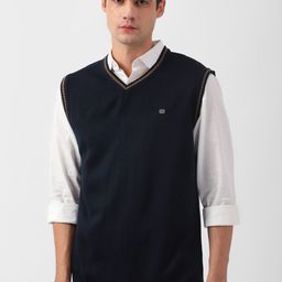 Peter England Casuals V-neck Acrylic Sweater Vest-picture-6