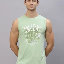 Rigo Printed Slim Fit Sleeveless Cotton Innerwear Gym Vest-image-81
