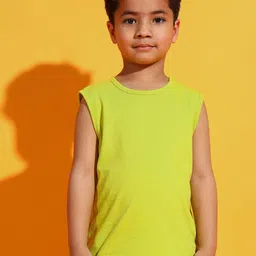 PockMAN Boys Pure Cotton Tank Vest B- (Vest)_Lime_(12-18M)-image-50