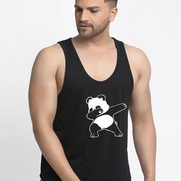 Friskers Men Black Graphic Print Pure Cotton Innerwear Vests-picture-53
