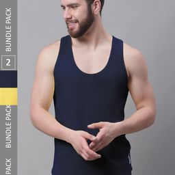 Friskers Pack Of 2 Bio-Wash Pure Cotton Gym Vest-image-59