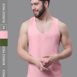 Friskers Pack Of 2 Pure Cotton Skin Friendly Gym Innerwear Vests-30