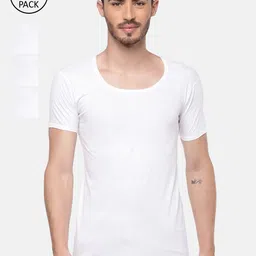 Ramraj Men Pack Of 4 White Solid Pure Cotton Innerwear Vest-image-19
