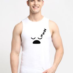 Friskers Men White Printed Innerwear Vests-image-32