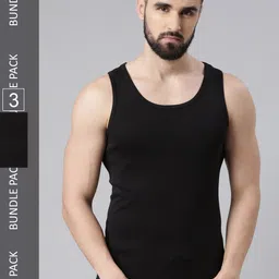 Force NXT Men Pack of 3 Cotton Innerwear Vests MNFR-232-BLACK-PO3-image-57