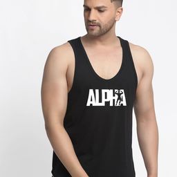 Friskers Men Black & White Printed Cotton Innerwear Vests-image-63
