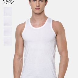 Ramraj Men Pack Of 5 White Solid Pure Cotton Innerwear Vests-picture-7
