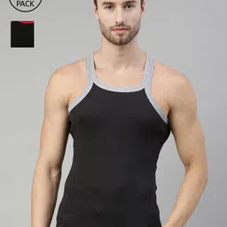 DIXCY SCOTT Men Pack Of 2 Solid Cotton Innerwear Gym Vests-image-55