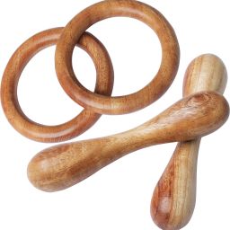 Neem Wood Teethers for Baby Set of 4 | for 3 Months Baby |Two Ring Two Dumbbell Teether-26