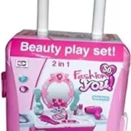 Beauty Set Suitcase On Wheel, Portable Beauty Set For Girls-17
