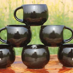Pack of 6 Ceramic Cup Tea/Coffee Glossy Finish Round Shape Pari Cups Latest Design 120ML-image-13