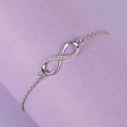Sterling Silver Cubic Zirconia Rhodium Bracelet-image-51