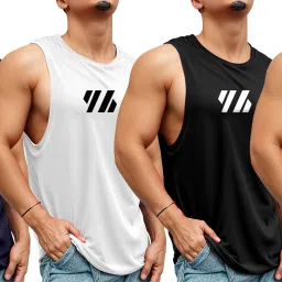 Pack of 4 Men Printed Round Neck Polyester Multicolor T-Shirt-2