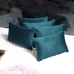 mfd home furnishing Navy Blue Satin Solid 18x12 inches Cushion Covers (Pack of 5)-picture-43