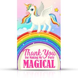 Unicorn Thank You for Making My Party Magical Tag for Birthday,Thankgiving Favor Invitation Card-26