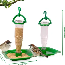amijivdaya Nano Bird Feeder for Water (Green, 2 Piece) Window Bird Feeder image 3