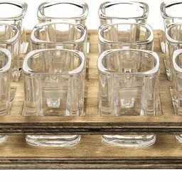 Shot Glass Set with Heavy Base, 60 ML Square Shot Glasses, pack of 6 Glass Set Shot Glass-13