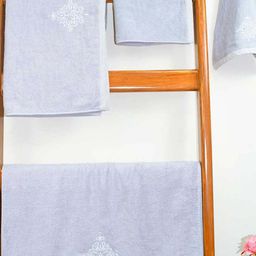 RANGOLI Grey Set Of 4 600GSM Organic Bamboo Cotton Towel Set-41