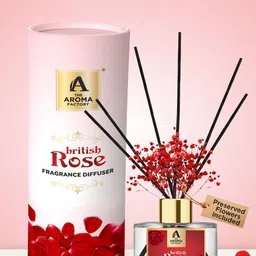 The Aroma Factory Transparent & Red British Rose Reed Aroma Oil Diffusers 100 ml-54