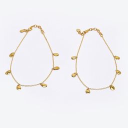 DUGRISTYLE Gold-Plated Beaded Adjustable Anklet-image-86
