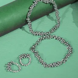 ABDESIGNS Silver Plated Ghungru Anklets With Toe Rings-image-86