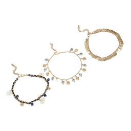 Madame Rose Gold-Toned Set Of 3 Coin Charm Anklets-image-45