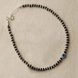 Arte Jewels 925 Sterling Silver Beaded Evil Eye Nazariya Anklet-picture-2