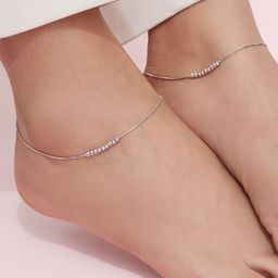 Zavya Rhodium-Plated 925 Sterling Silver Anklet-29