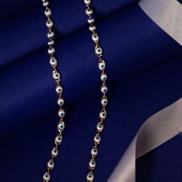 VIRAASI Set Of 2 Gold-Plated Evil Eye Anklets-0