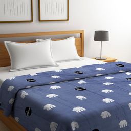Cortina Blue Conversational AC Room 250 GSM Double Bed Blanket-image-14