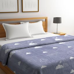Cortina Grey Conversational AC Room 250 GSM Double Bed Blanket-image-29