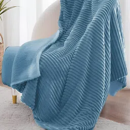 bsb home Blue & Blue Mild Winter 500 GSM Single Bed Blanket-image-44