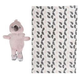 Baby Moo White & Black Floral Single Bed Blanket-16