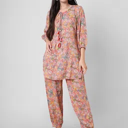 Haute and Humble Floral Printed Tunic With Patiyala-picture-58