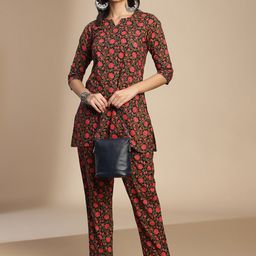 KALINI Floral Printed Top With Trousers Co-Ords-image-77