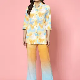 Clora Creation Printed Shirt With Trouser Co-Ords-image-8