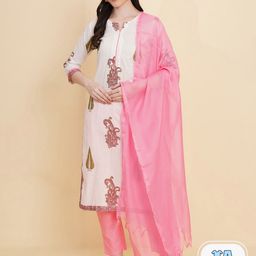 Royal Export Floral Printed Kurta With Trousers & Dupatta-picture-10