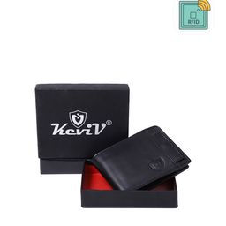 Keviv Men Black & Brown Leather Two Fold Wallet-image-57