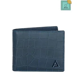 AVOLT Men Blue Animal Textured Leather Two Fold Wallet-image-56