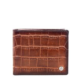 Eske Men Tan Textured Leather Two Fold Wallet-picture-11