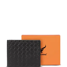 REDHORNS Men Geometric Textured Leather Two Fold Wallet-58