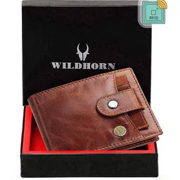 WildHorn Men Brown Solid Leather RFID Protected Two Fold Wallet-18
