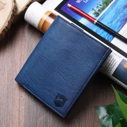 SAMTROH Men Blue PU Two Fold Wallet-image-7