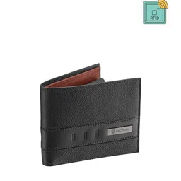 ARCADIO Men Black & Red Textured RFID Leather RFID Two Fold Wallet-13