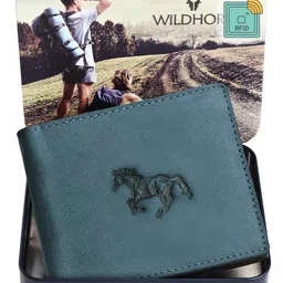WildHorn Men Blue Graphic Printed Pure Leather Two-Fold Wallet-28