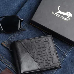 WILD EDGE Men Geometric Textured Two Fold Wallet-37