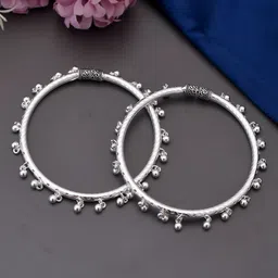 Silvermerc Designs Silver Plated Kada Anklet-55