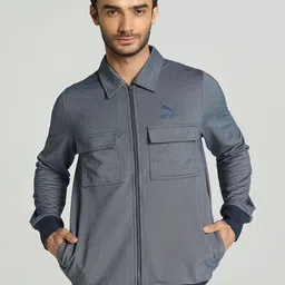 Puma Classic Modern Spread Collar Cotton Sporty Jacket-image-73